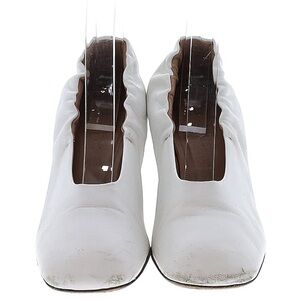 Marni White Leather Square Toe Block Heel Pumps Women’s Size EU 37 US 6.5